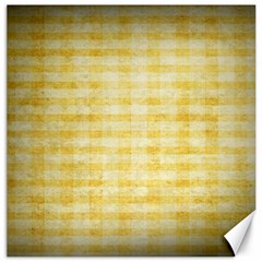 Spring Yellow Gingham Canvas 20  X 20   by BangZart