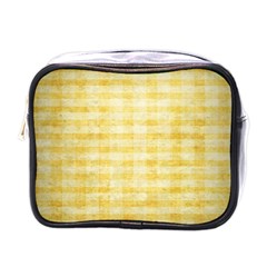 Spring Yellow Gingham Mini Toiletries Bags by BangZart