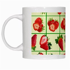 Strawberries Pattern White Mugs