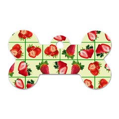 Strawberries Pattern Dog Tag Bone (two Sides) by SuperPatterns
