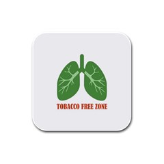 Tobacco Free Zone Rubber Square Coaster (4 Pack)  by linceazul