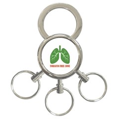 Tobacco Free Zone 3-ring Key Chains by linceazul