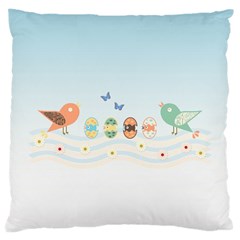 Cute Birds Large Cushion Case (two Sides) by linceazul