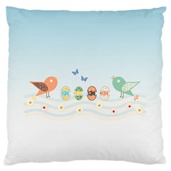 Cute Birds Large Flano Cushion Case (one Side) by linceazul