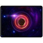 The Little Astronaut on a Tiny Fractal Planet Double Sided Fleece Blanket (Large)  80 x60  Blanket Back