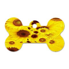 Beautiful Sunflowers Dog Tag Bone (one Side) by BangZart