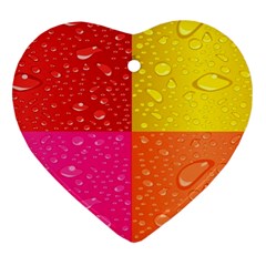 Color Abstract Drops Heart Ornament (two Sides) by BangZart