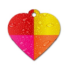 Color Abstract Drops Dog Tag Heart (two Sides) by BangZart