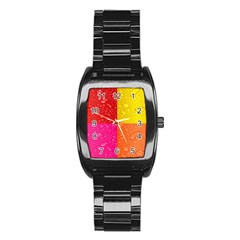 Color Abstract Drops Stainless Steel Barrel Watch