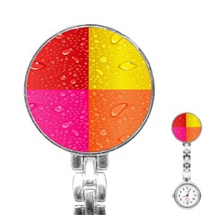 Color Abstract Drops Stainless Steel Nurses Watch