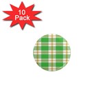 Abstract Green Plaid 1  Mini Magnet (10 pack)  Front