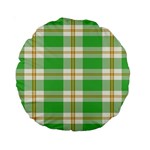 Abstract Green Plaid Standard 15  Premium Round Cushions Front