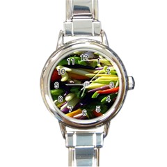 Bright Peppers Round Italian Charm Watch by BangZart