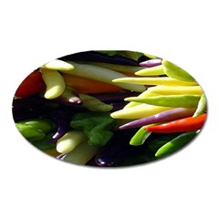 Bright Peppers Oval Magnet by BangZart