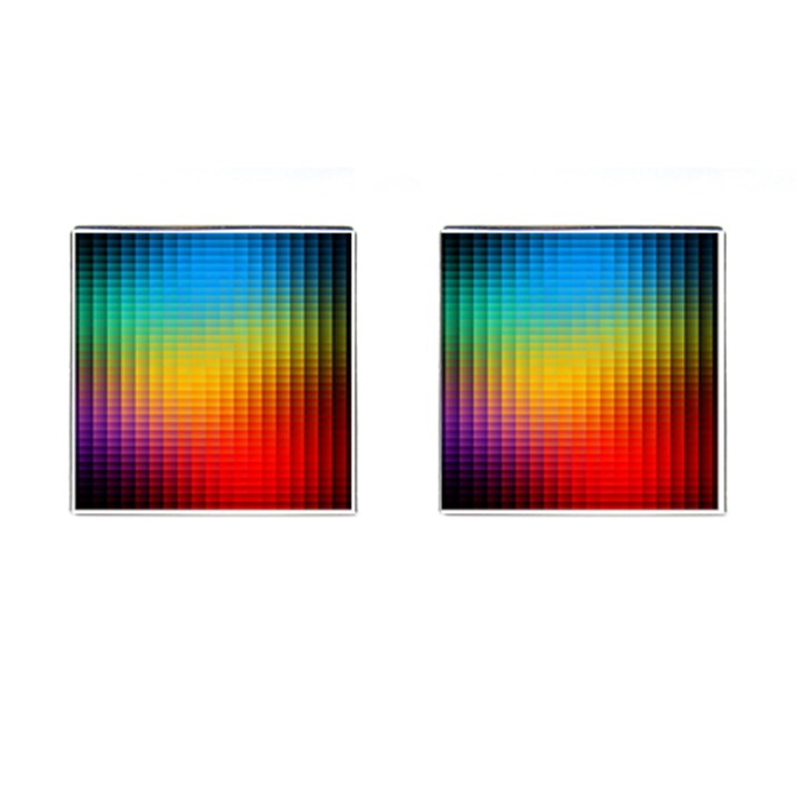 Blurred Color Pixels Cufflinks (Square)