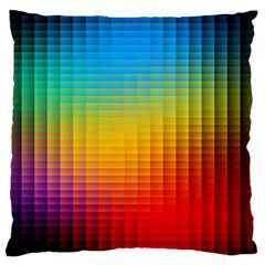 Blurred Color Pixels Large Flano Cushion Case (one Side)