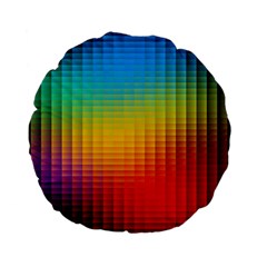 Blurred Color Pixels Standard 15  Premium Flano Round Cushions