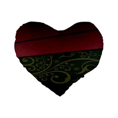 Beautiful Floral Textured Standard 16  Premium Heart Shape Cushions