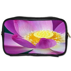 Pink Lotus Flower Toiletries Bags 2-side by BangZart