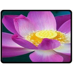 Pink Lotus Flower Fleece Blanket (large)  by BangZart