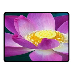 Pink Lotus Flower Double Sided Fleece Blanket (small)  by BangZart