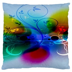 Abstract Color Plants Large Flano Cushion Case (two Sides)