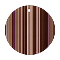 Brown Vertical Stripes Ornament (round) by BangZart