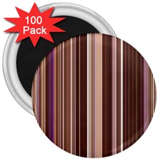 Brown Vertical Stripes 3  Magnets (100 Pack) by BangZart