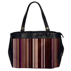 Brown Vertical Stripes Office Handbags by BangZart