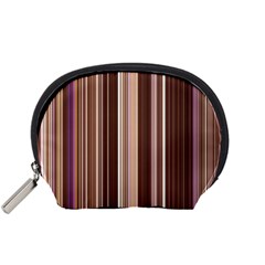 Brown Vertical Stripes Accessory Pouches (small) 