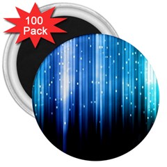 Blue Abstract Vectical Lines 3  Magnets (100 Pack)