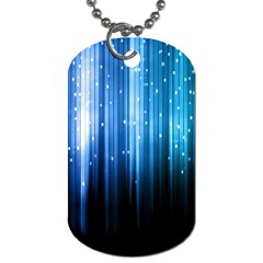 Blue Abstract Vectical Lines Dog Tag (two Sides) by BangZart