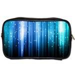 Blue Abstract Vectical Lines Toiletries Bags 2-Side Front