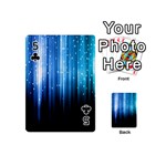 Blue Abstract Vectical Lines Playing Cards 54 (Mini)  Front - Club5