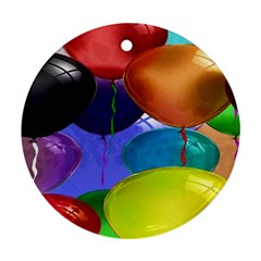 Colorful Balloons Render Round Ornament (two Sides) by BangZart