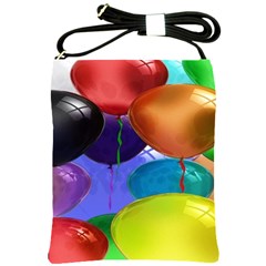 Colorful Balloons Render Shoulder Sling Bags by BangZart