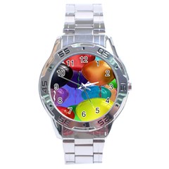 Colorful Balloons Render Stainless Steel Analogue Watch by BangZart