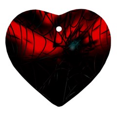Spider Webs Ornament (heart) by BangZart