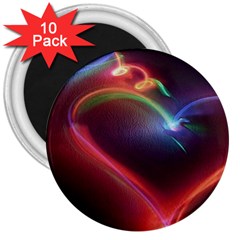 Neon Heart 3  Magnets (10 Pack)  by BangZart