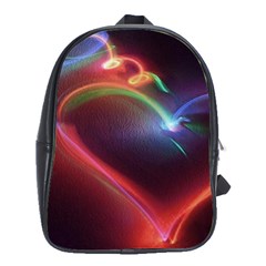 Neon Heart School Bags(large)  by BangZart