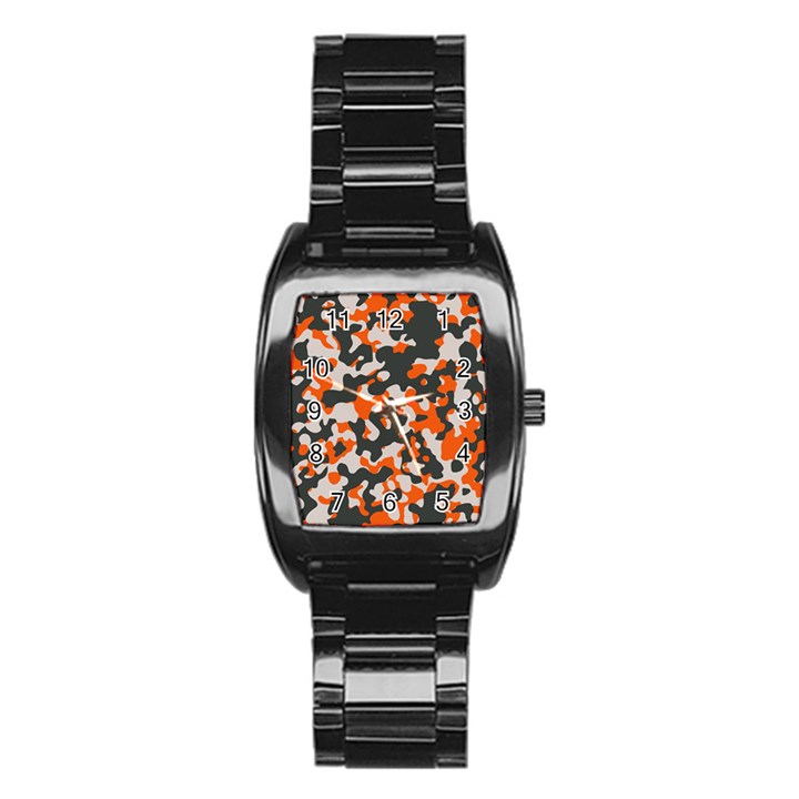 Camouflage Texture Patterns Stainless Steel Barrel Watch