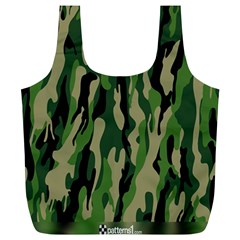 Green Military Vector Pattern Texture Full Print Recycle Bags (l) 