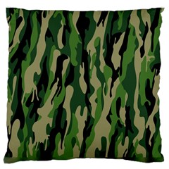 Green Military Vector Pattern Texture Large Flano Cushion Case (one Side)