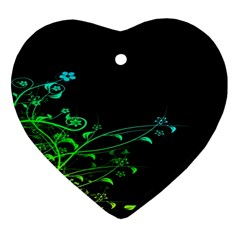 Abstract Colorful Plants Heart Ornament (two Sides)