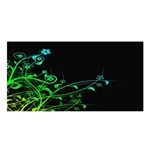 Abstract Colorful Plants Satin Shawl Front