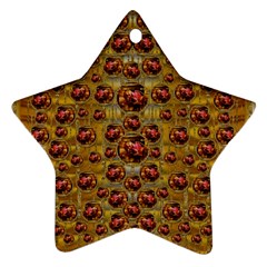 Angels In Gold And Flowers Of Paradise Rocks Star Ornament (two Sides) by pepitasart