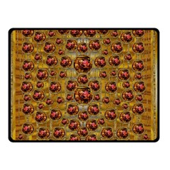 Angels In Gold And Flowers Of Paradise Rocks Double Sided Fleece Blanket (small)  by pepitasart