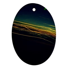 Night Lights Oval Ornament (two Sides) by BangZart