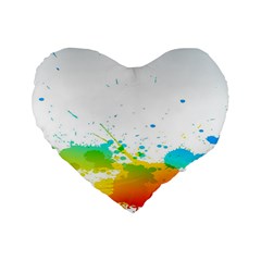 Colorful Abstract Standard 16  Premium Flano Heart Shape Cushions