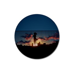 Art Sunset Anime Afternoon Magnet 3  (round) by BangZart